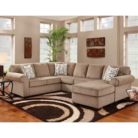 Sectional with Floating Chaise Ottoman