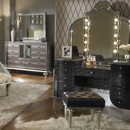 Vanity Set w/ Mirror and Bench