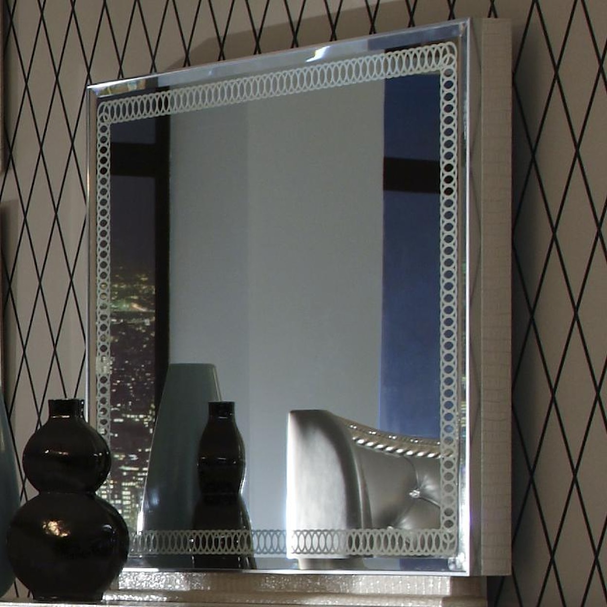 Michael Amini Hollywood Swank Landscape Dresser Mirror