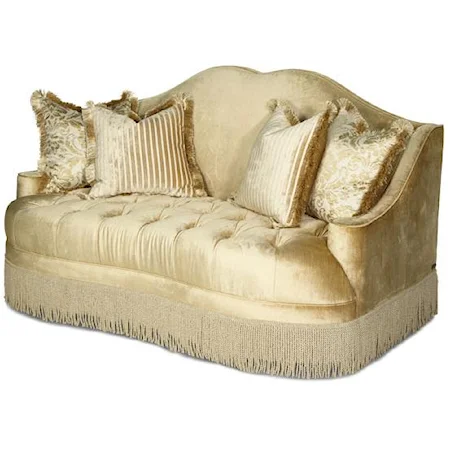 Tufted Love Seat w/ Camel Back