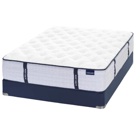 King Luxury Firm Pocketed Coil Mattress and Low Profile V-Shaped Semi-Flex Grid Foundation