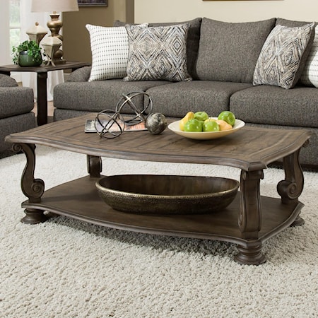 Traditional Coffee Table with Scroll Legs