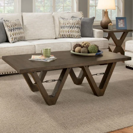 Coffee Table with Metal Accents