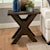Albany 128 Square End Table with X-Shaped Base