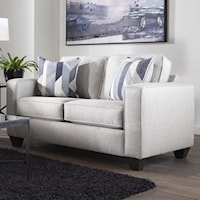 Transitional Loveseat with Track Arms