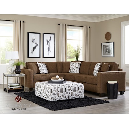 Transitional Sectional Sofa Sleeper with Track Arms