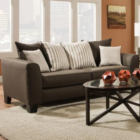 Contemporary Sofa with Track Arms