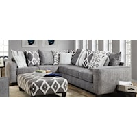 Casual Sectional Sofa with Track Arms