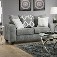 Casual Modern Loveseat with Pillow Back