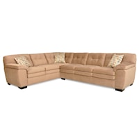 Casual Two Piece Sectional Sofa with Button Tufting