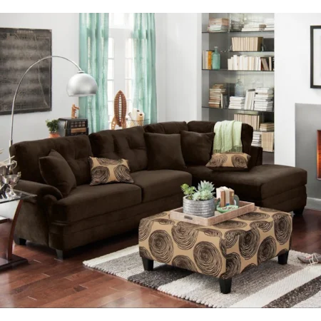 Transitional Sectional Sofa with Chaise