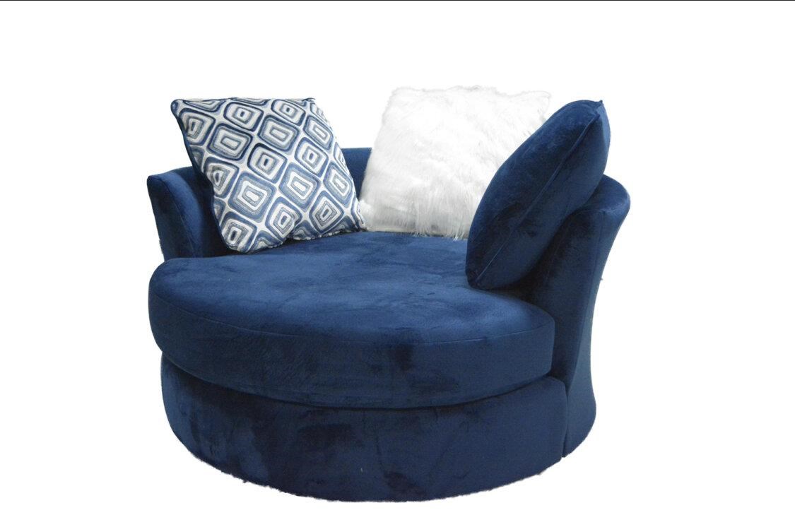 Navy blue swivel chair hot sale