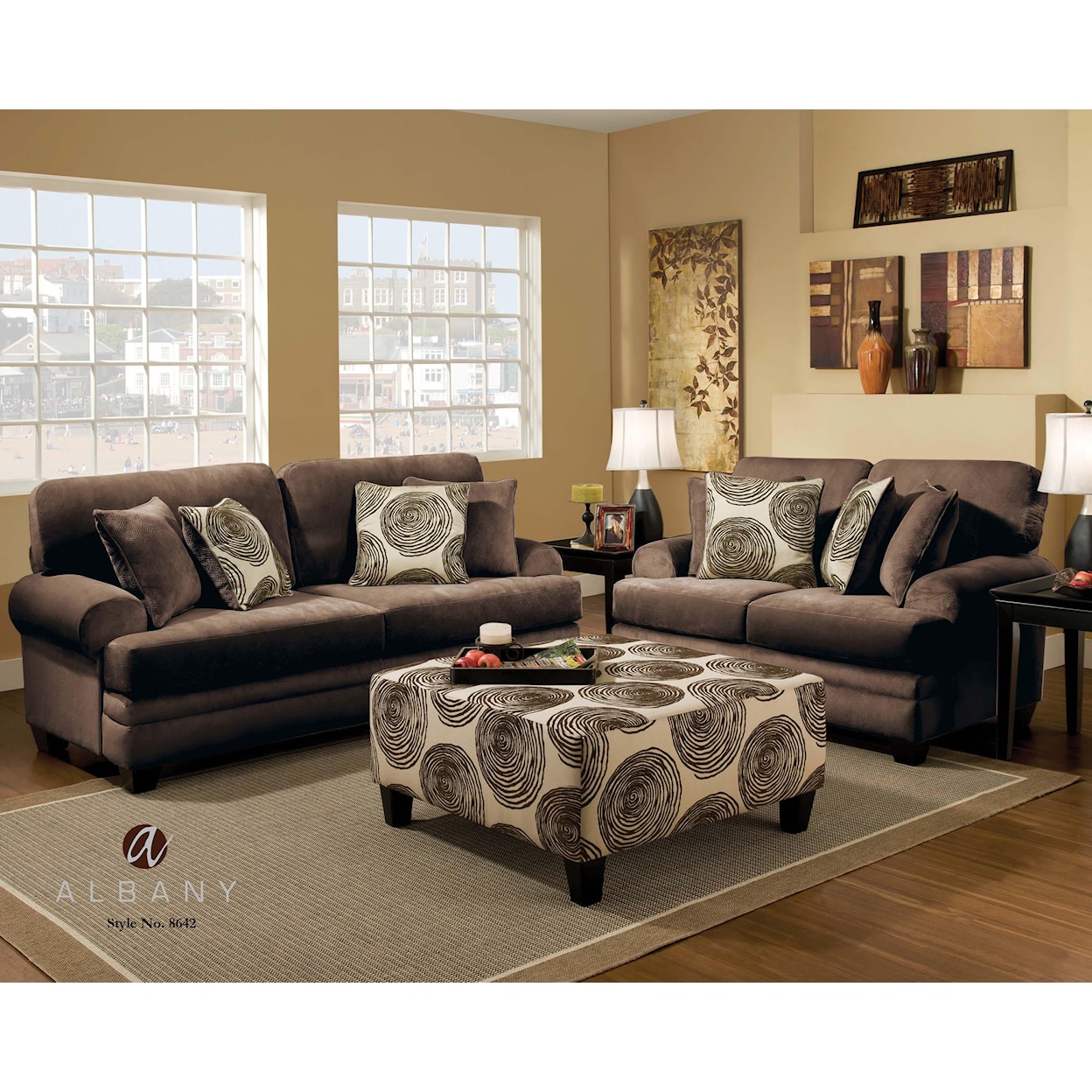 Albany 8642 Transitional Loveseat