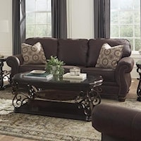 Traditional Sofa with Rolled Arms and Nailhead Trim