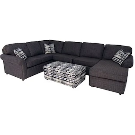 Casual Sectional with Right-Side Chaise