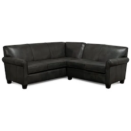 Transitional 2-Piece Leather Sectional