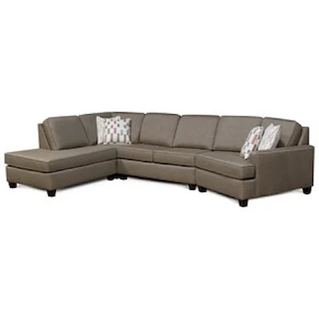 4-Seat Sectional Sofa with LAF Chaise Lounge
