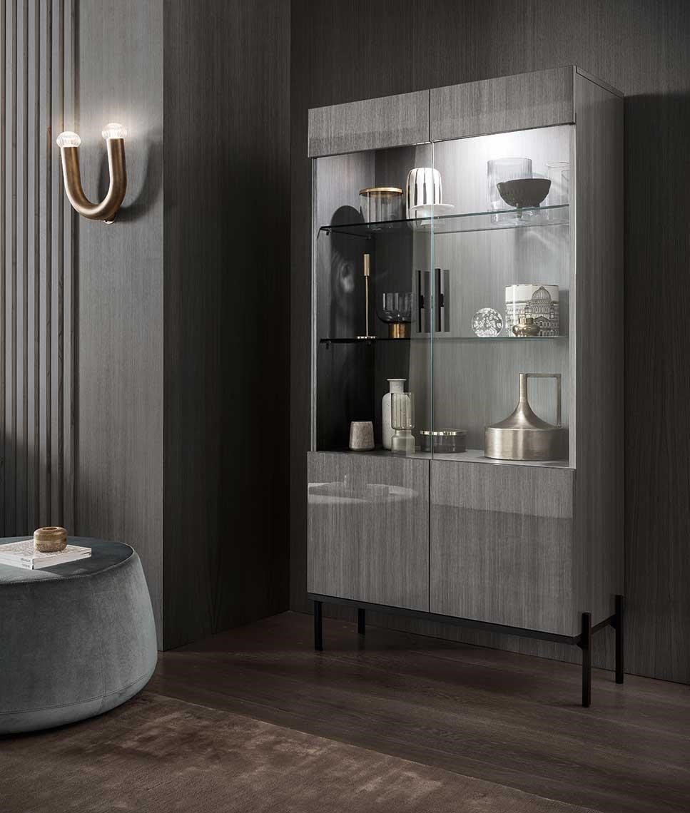 Franklyn lighted console curio cheap cabinet canora grey