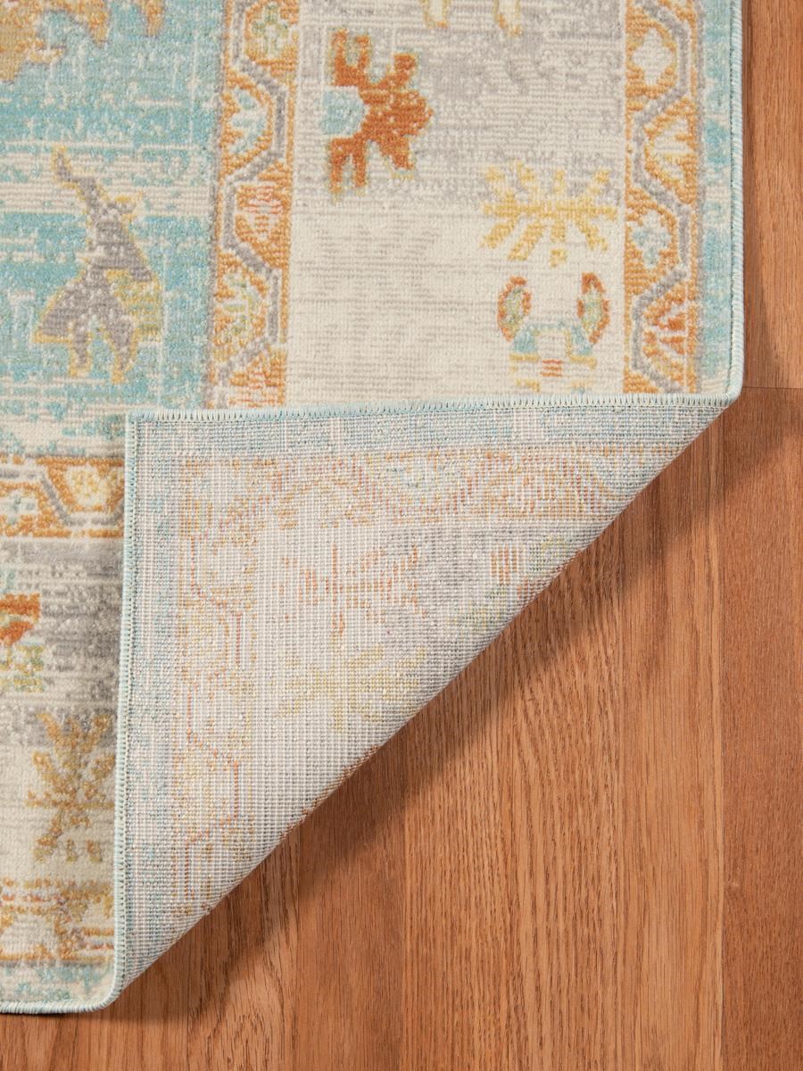 Bohemian Aqua Beige Indoor/Outdoor Rug