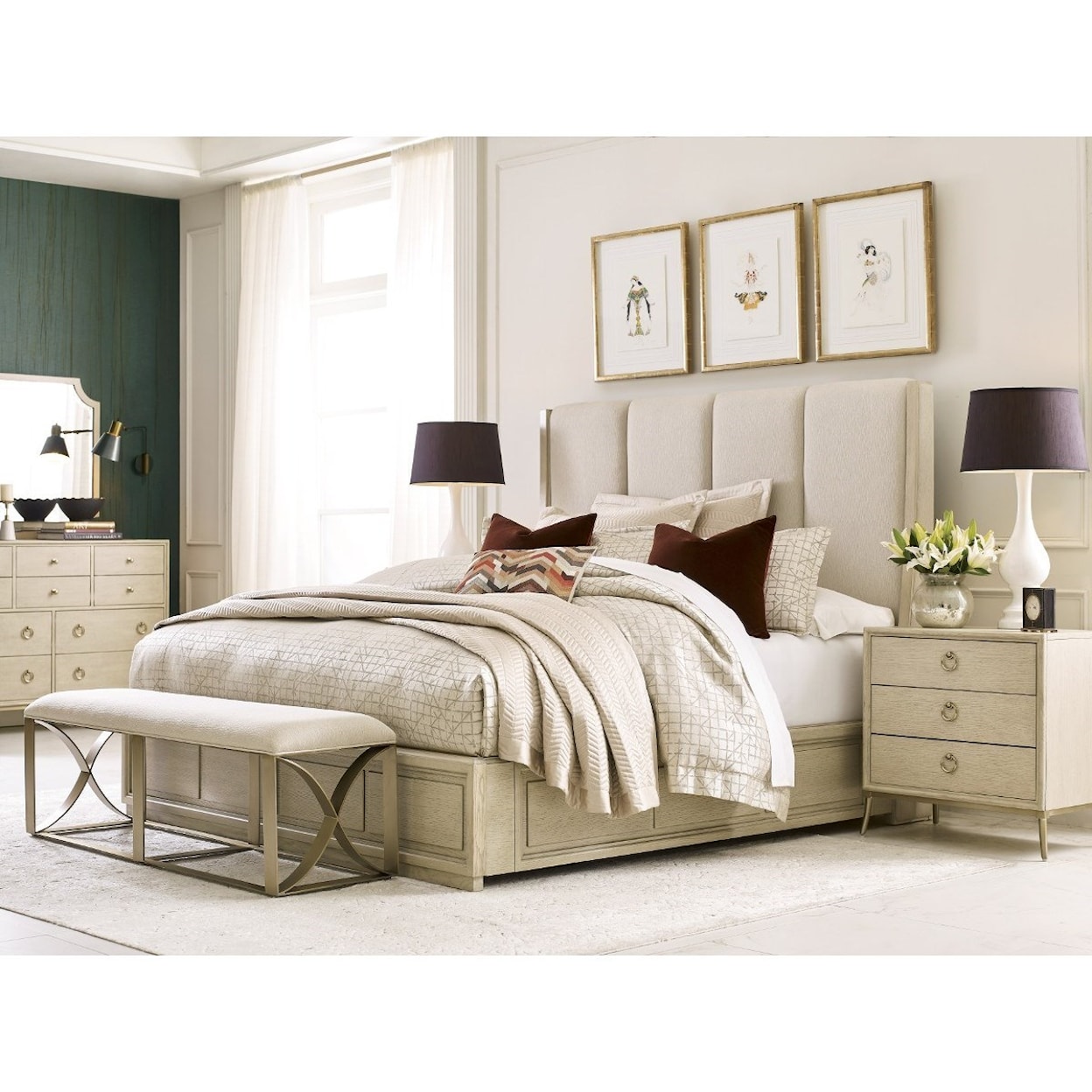American Drew Lenox Queen Upholstered Bed