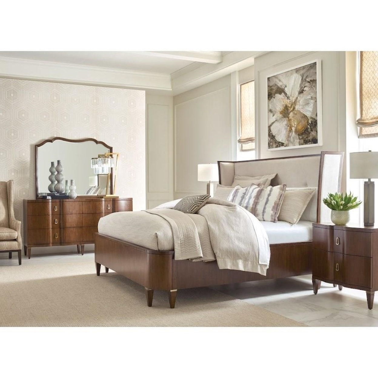 American Drew Vantage Upholstered Cal King Bed