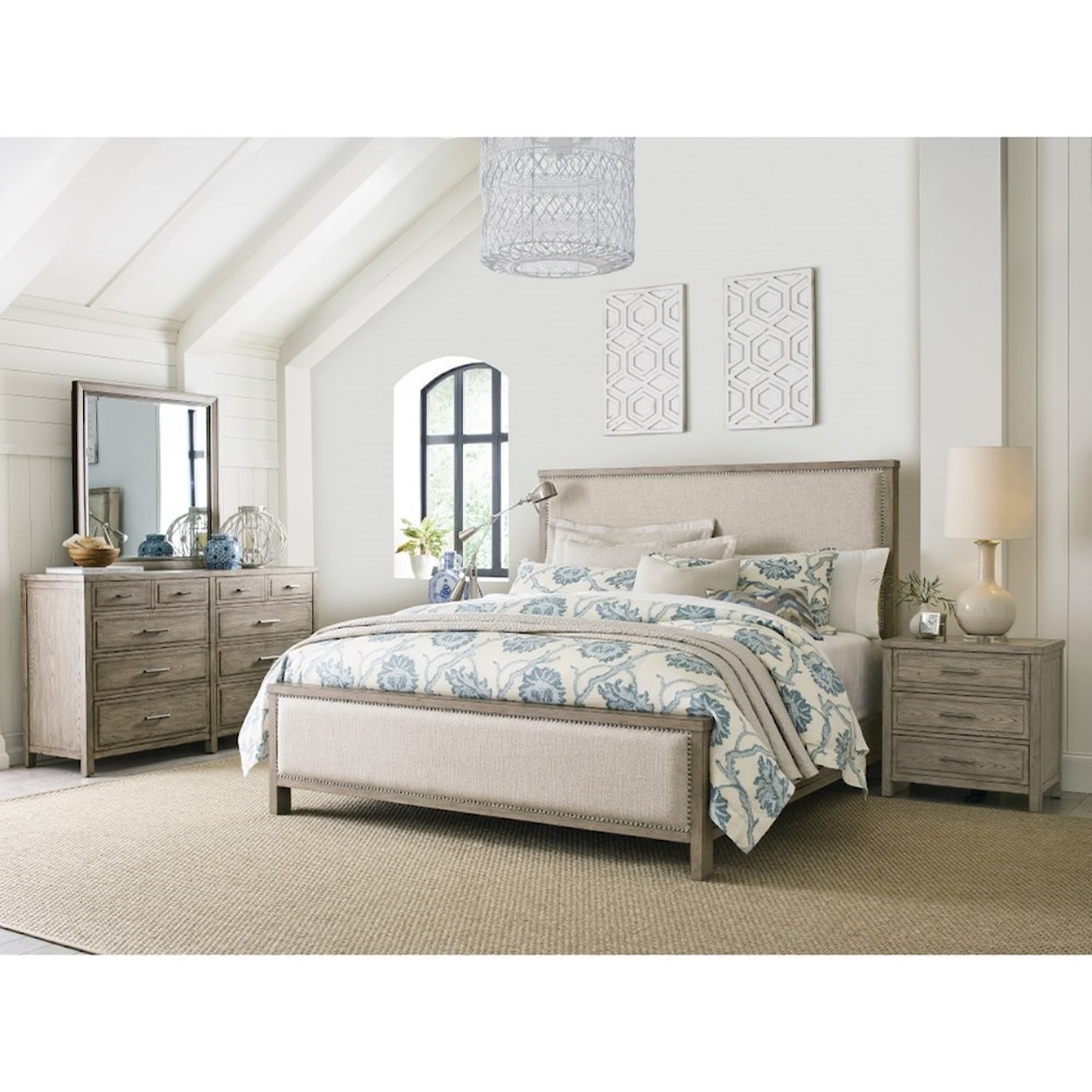 American Drew West Fork Jacksonville California King Upholstered Bed