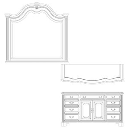 Triple Dresser and Landscape Mirror