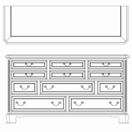Triple Dresser with 11 Drawers