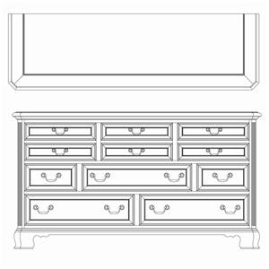 Triple Dresser with 11 Drawers
