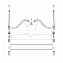 California King Pediment Poster Bed with Turned Posts
