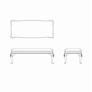 Traditional Bed Bench with Cabriole Legs