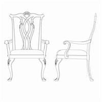Arm Chair with Pierced Back