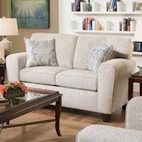 Contemporary Loveseat with Track Armrests