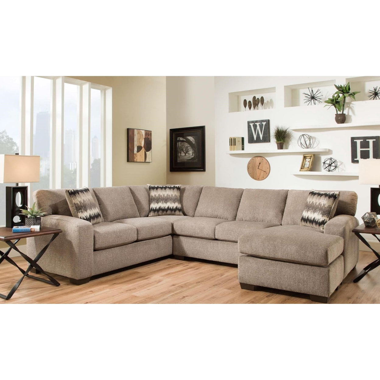 Peak Living 5250 Sectional Sofa - Seats 5