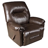 Casual Rocker Recliner with Pillow Arms