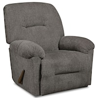 Casual Rocker Recliner with Pillow Arms