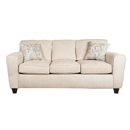 86" Traditional Sofa with Accent Pillows
