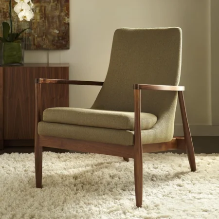 Contemporary Exposed Wood Accent Chair