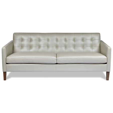 Contemporary Two-Seat Sofa with Wood Legs