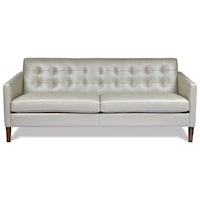 Contemporary Two-Seat Sofa with Wood Legs