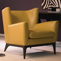 Contemporary Wing Chair with Wood Legs