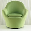 American Leather Feliz Swivel Barrel Chair