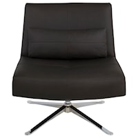 Contemporary Armless Swivel Chair with Metal Base