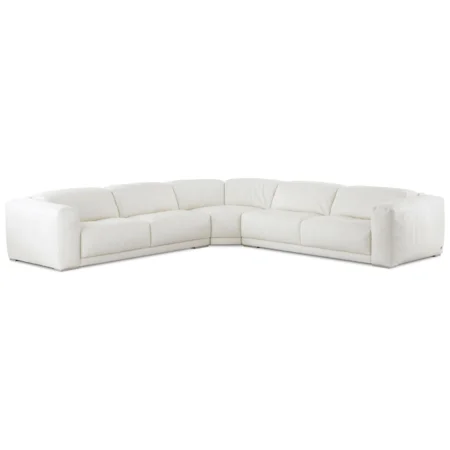 Contemporary 4-Seat Sectional Sofa with Wide Seats and Adjustable Height Back Cushions