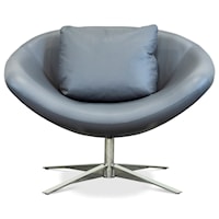 Contemporary Swivel Chair with Metal Base