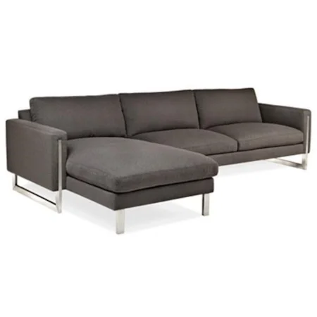 Contemporary Chaise Sofa with Metal Legs