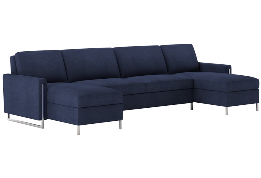 American Leather Sulley Three Piece Sectional Sofa with Queen