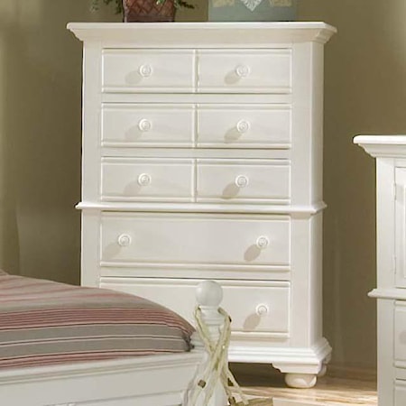 Transitional 5-Drawer Wooden Chest