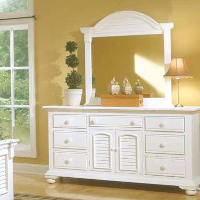 American Woodcrafters Cottage Traditions 9931954 Triple Dresser and  Dressing Mirror Combo | Johnny Janosik | Dresser + Mirror Combo