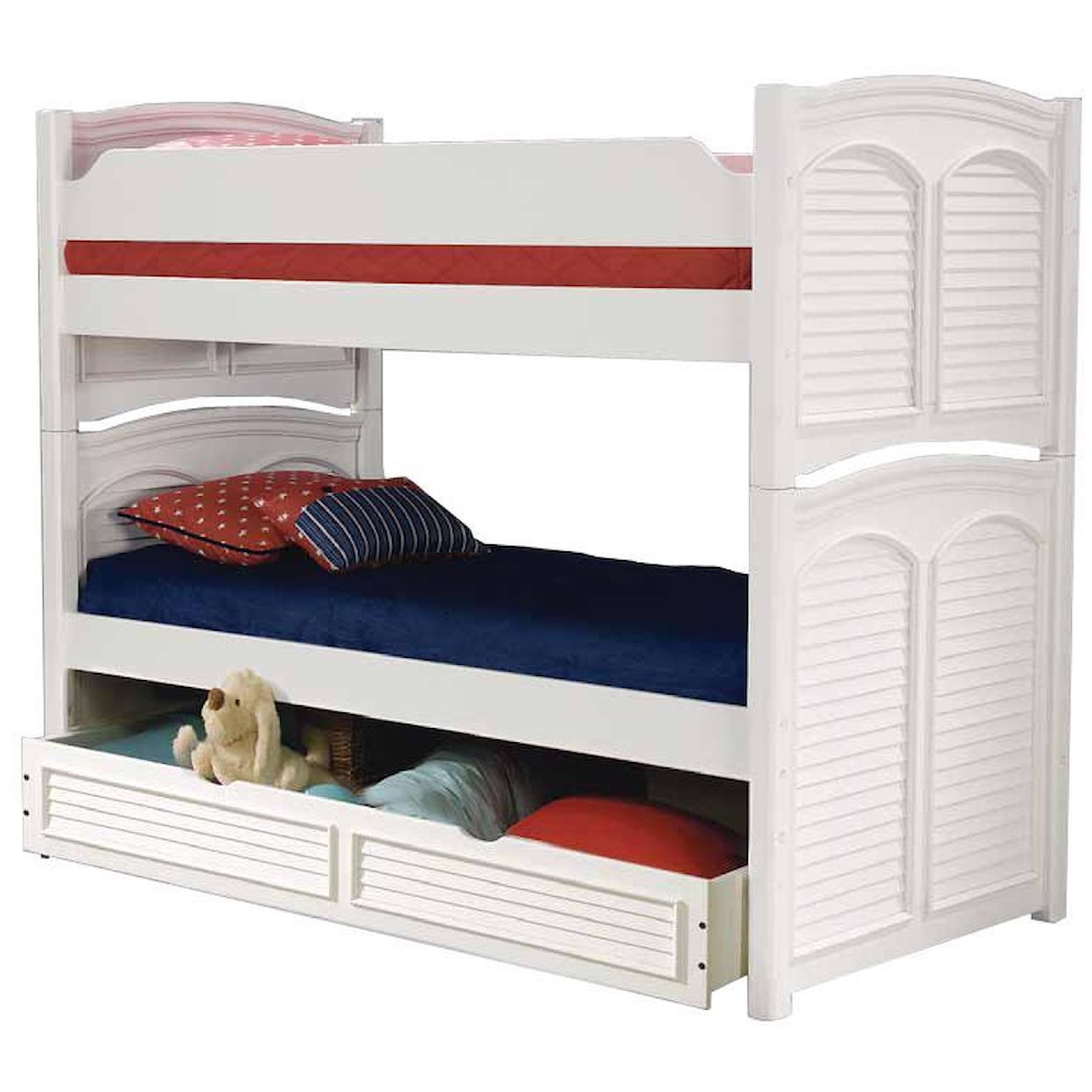 American Woodcrafters Cottage Traditions Twin Bunk Bed with Trundle